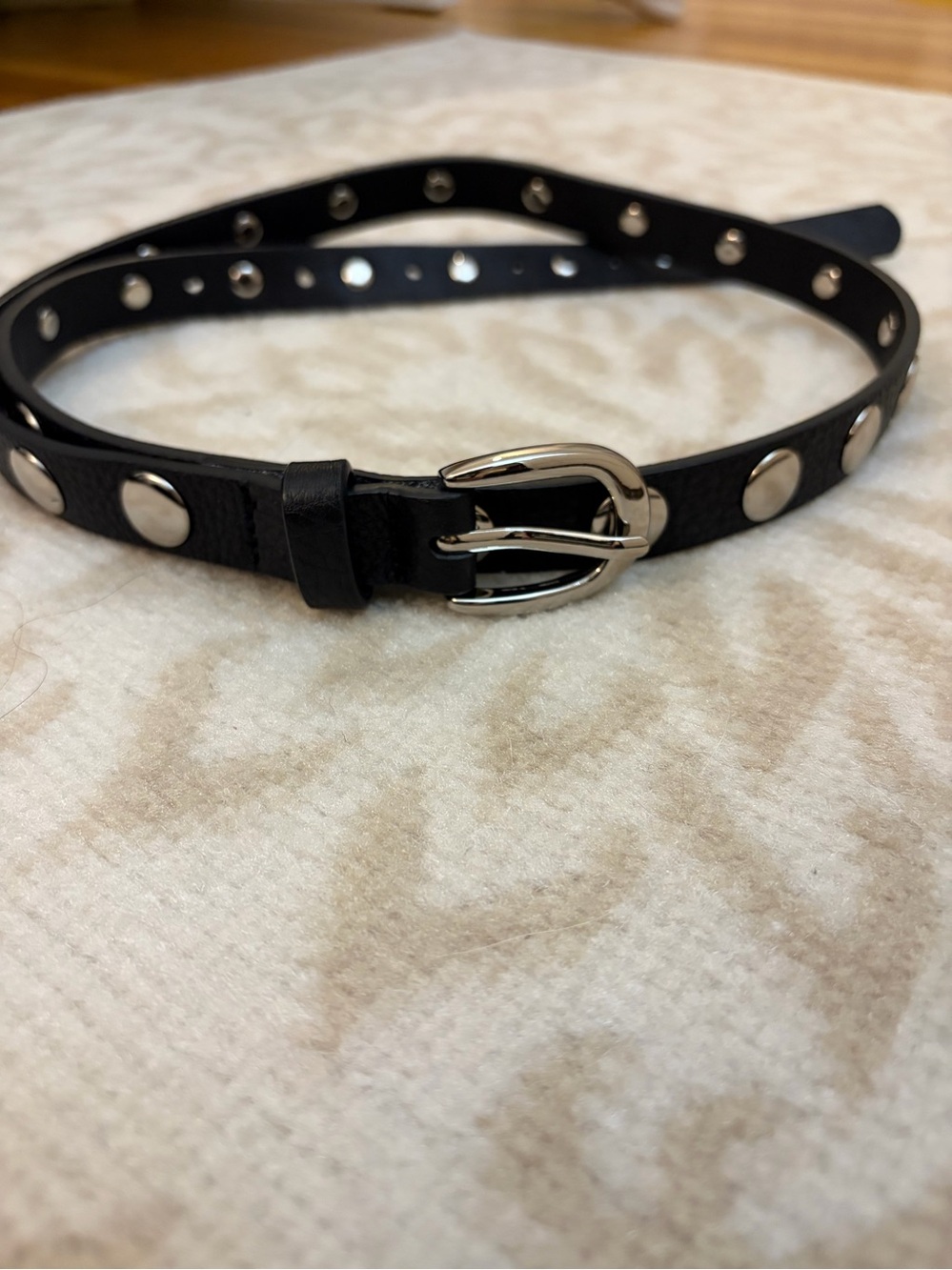 New Evereve Leather Studded Belt-M/L